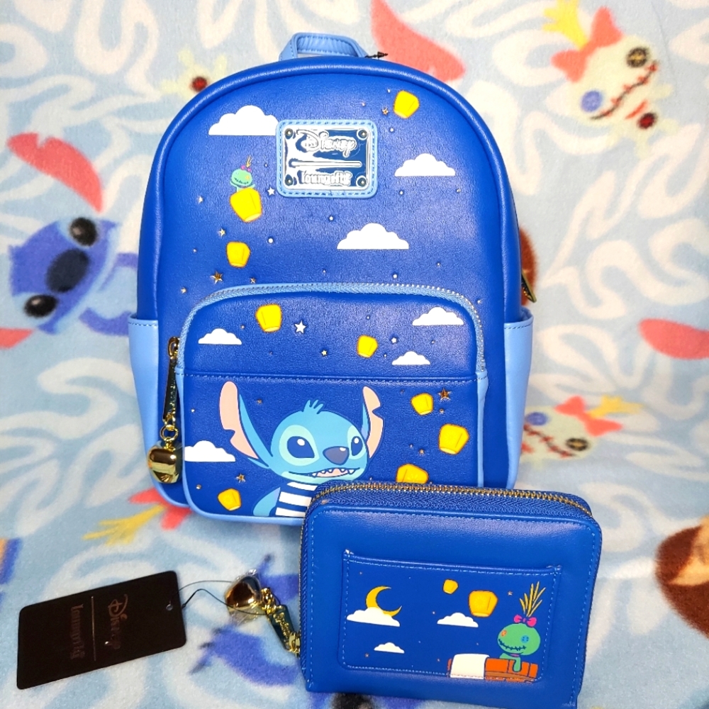 Disney Loungefly Stitch mini backpack/wallet set